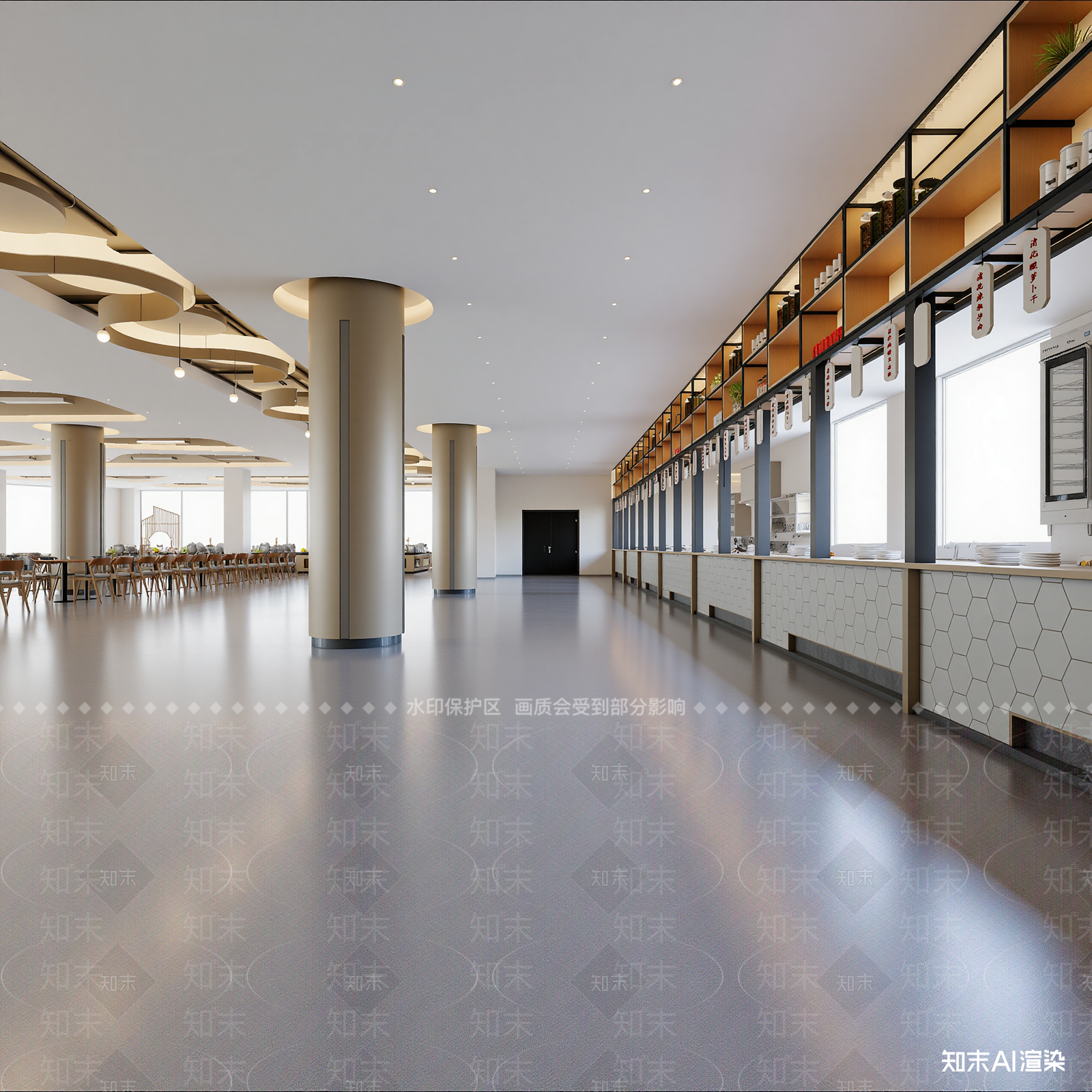 现代自助餐厅3D模型下载【ID:1214649484】