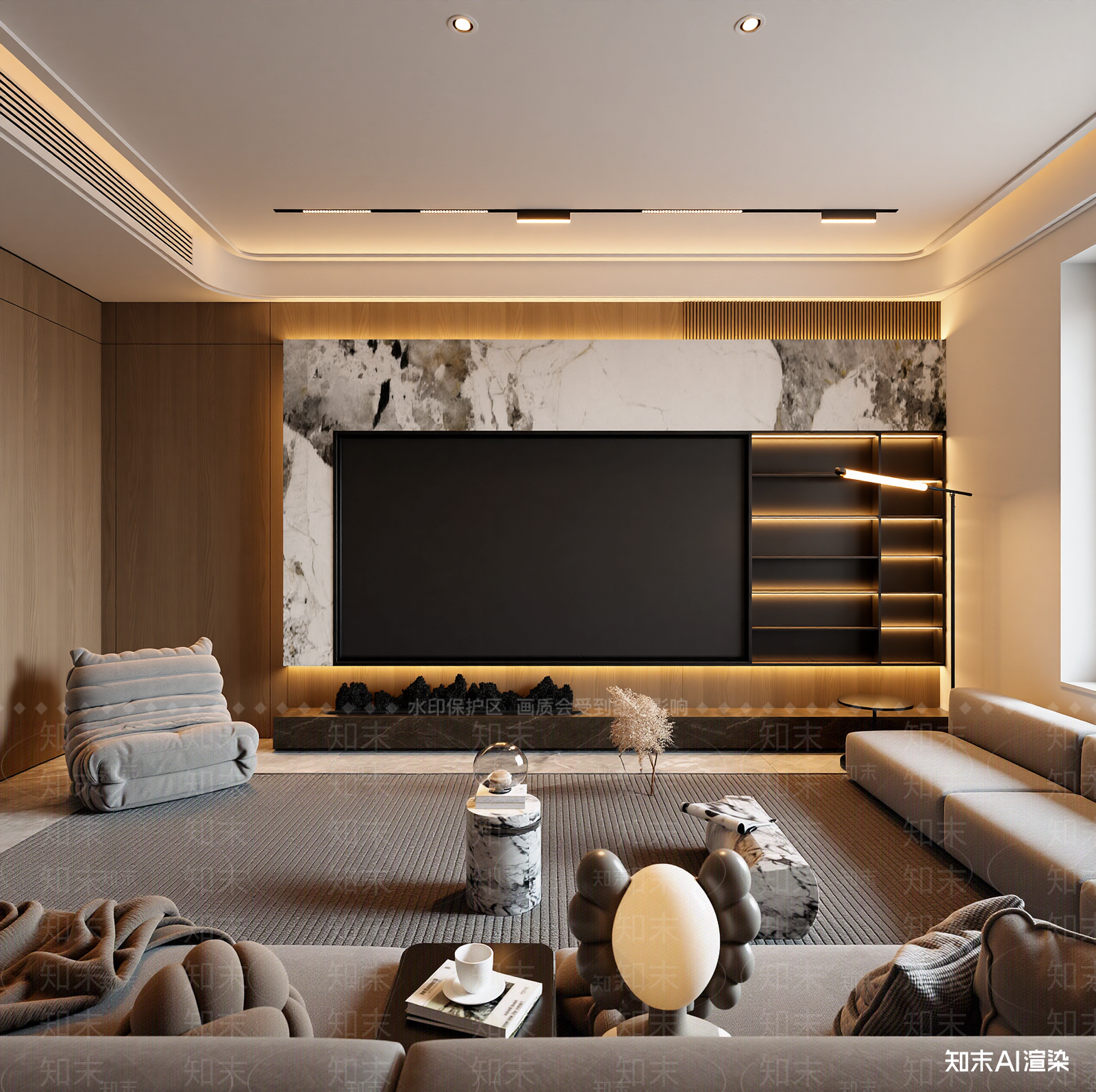 现代家居客厅3D模型下载【ID:1221950156】