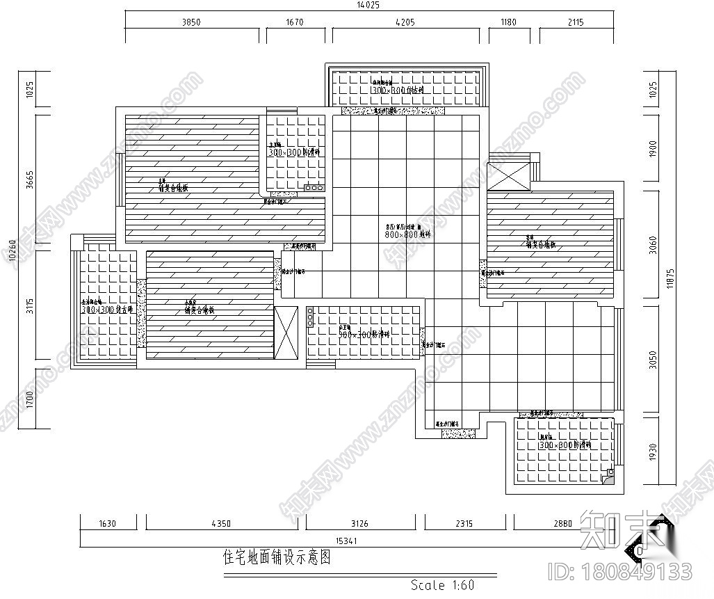 现代简欧混搭风二居室住宅装修施工图设计施工图下载【ID:180849133】