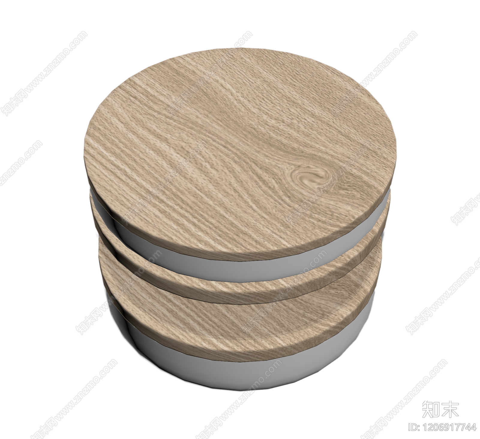 三层木质叠层容器3D模型下载【ID:1206917744】