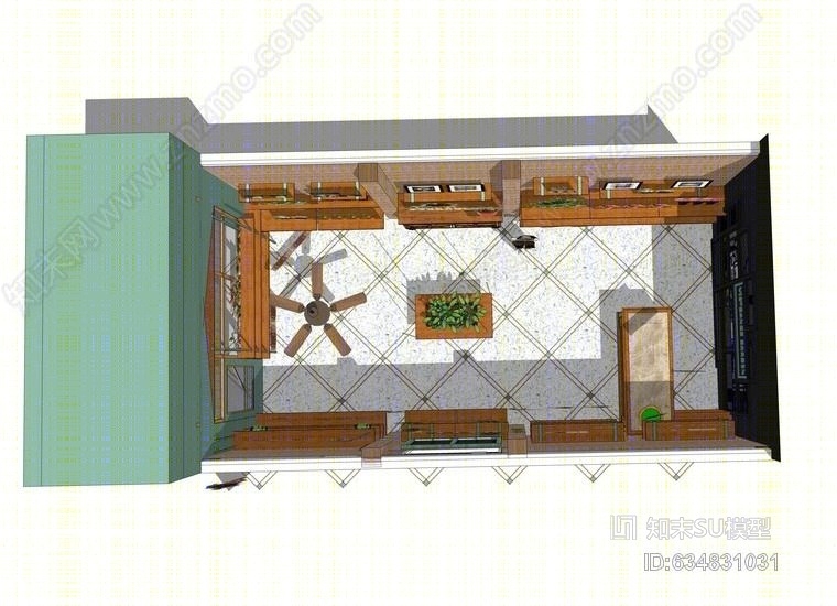 鲜花店室内设计SU模型下载【ID:634831031】