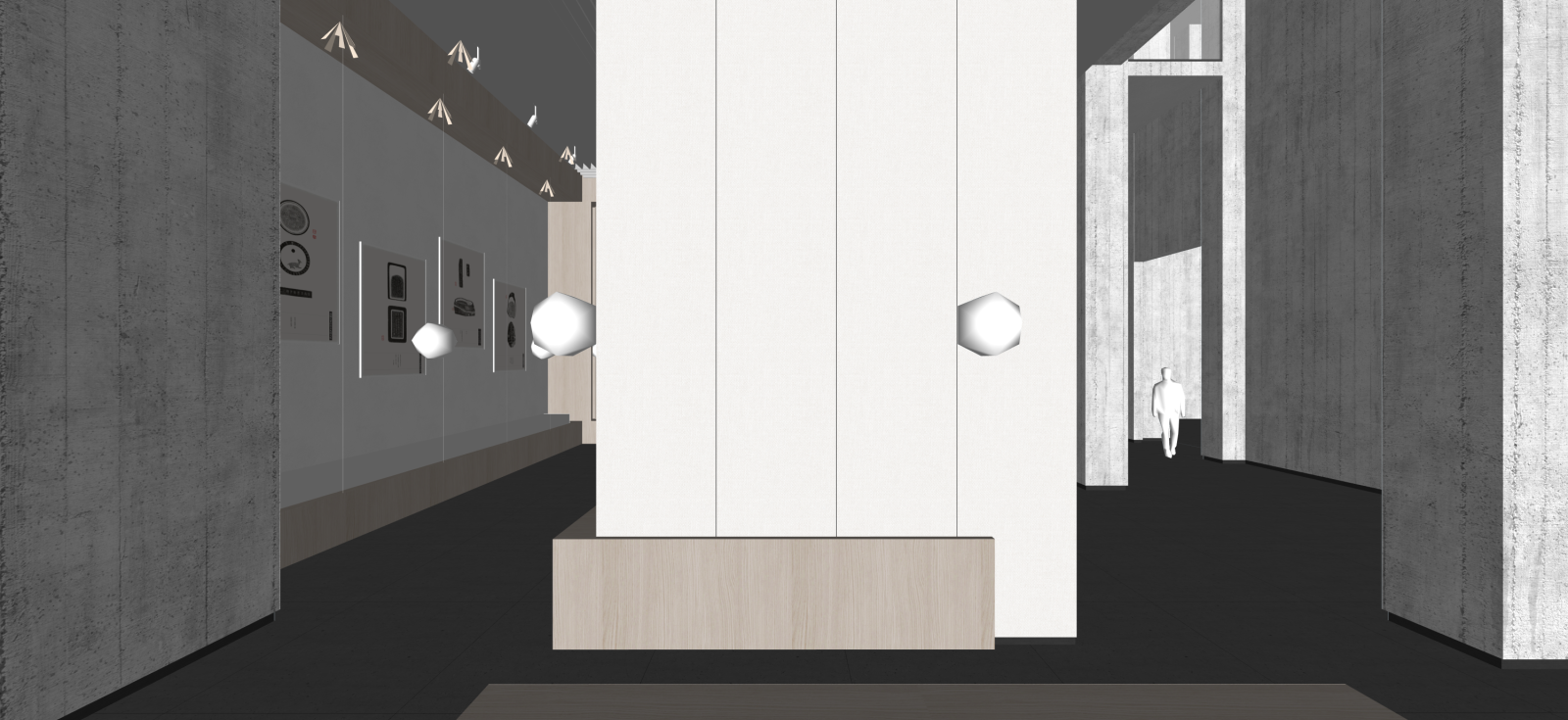现代艺术展厅SU模型下载【ID:1222132091】