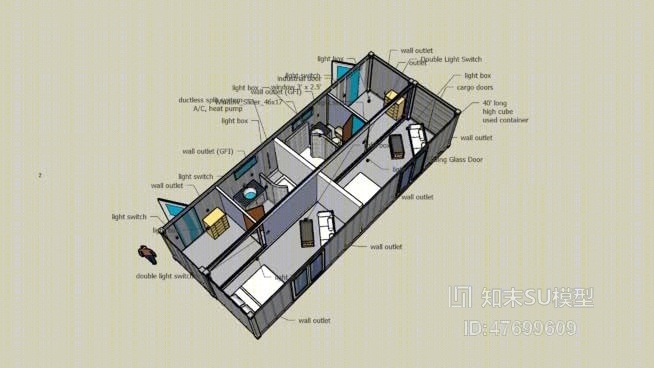 酒店客房SU模型下载【ID:47699609】