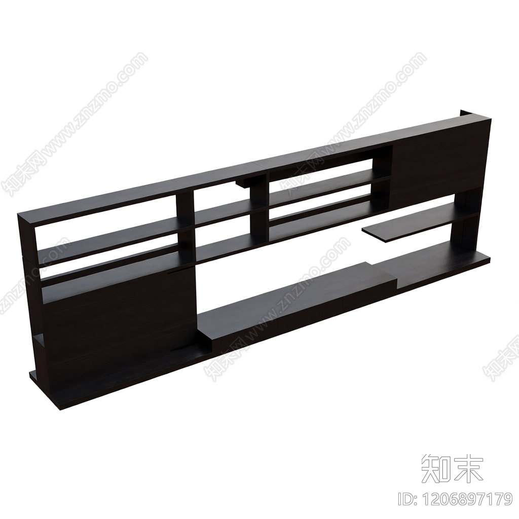 深色木纹隔断柜3D模型下载【ID:1206897179】