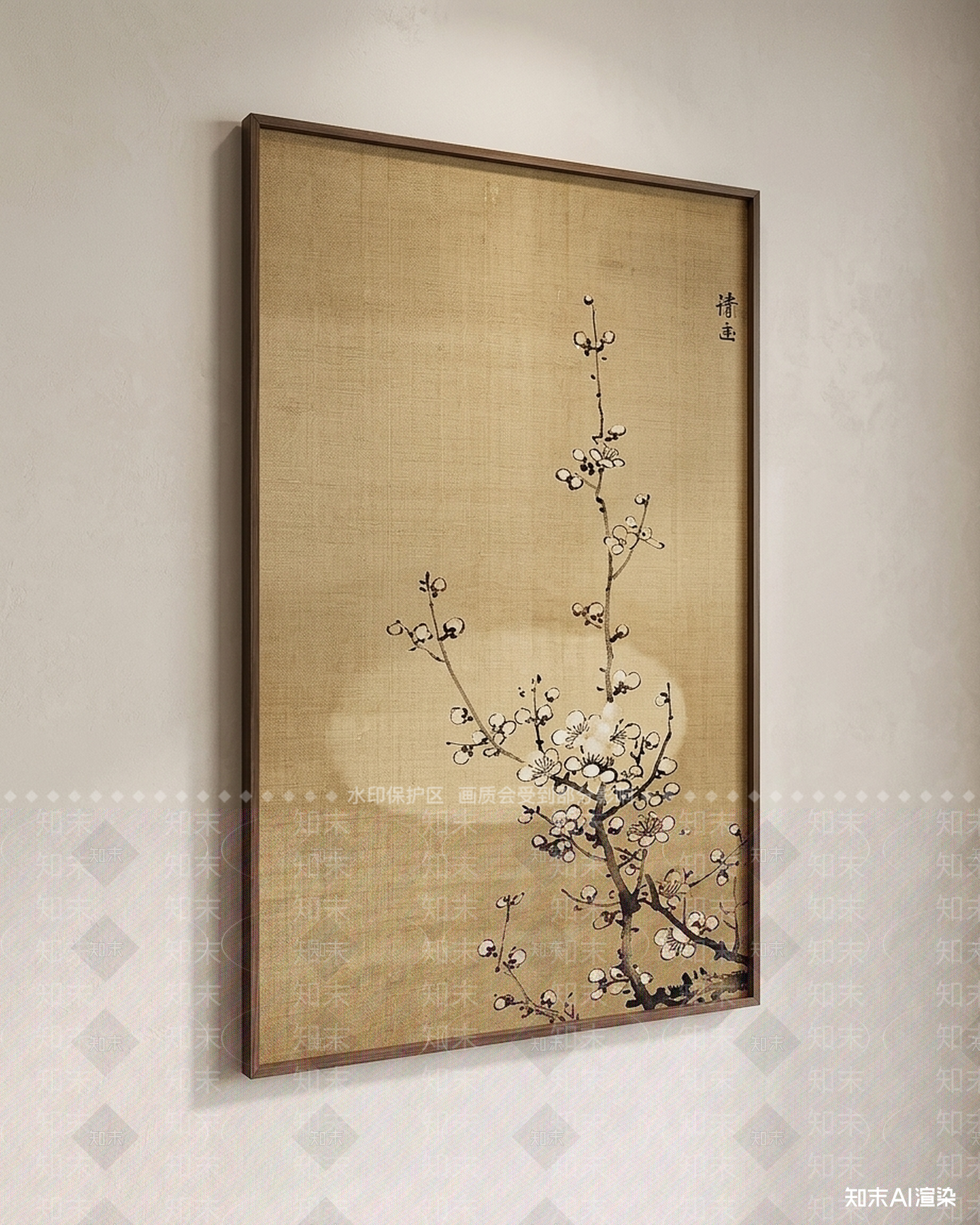 新中式挂画挂画3D模型下载【ID:1227395890】