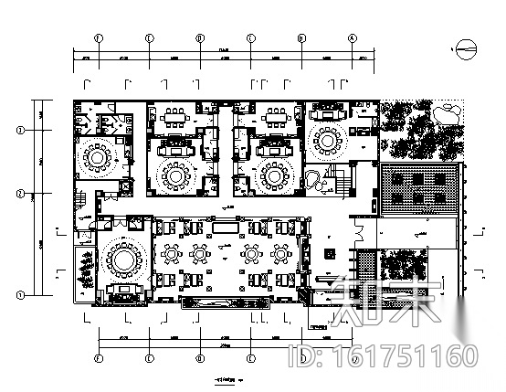 [郑州]中式五星级酒店餐厅室内空间设计施工图cad施工图下载【ID:161751160】