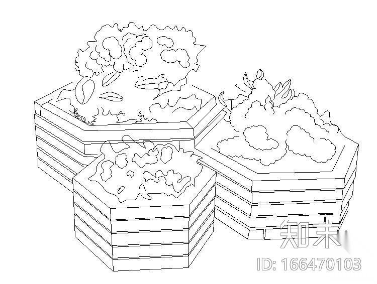 景观花箱垃圾箱的施工样式图cad施工图下载【ID:166470103】