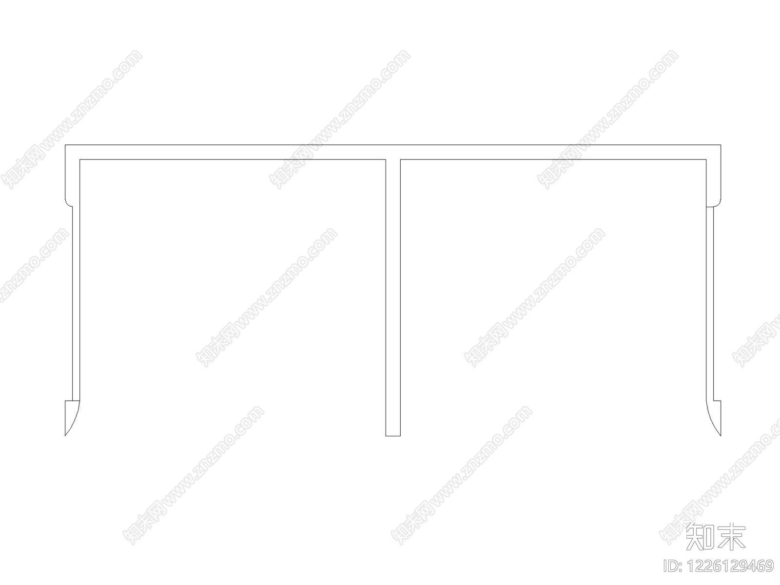 现代桌子CAD图纸