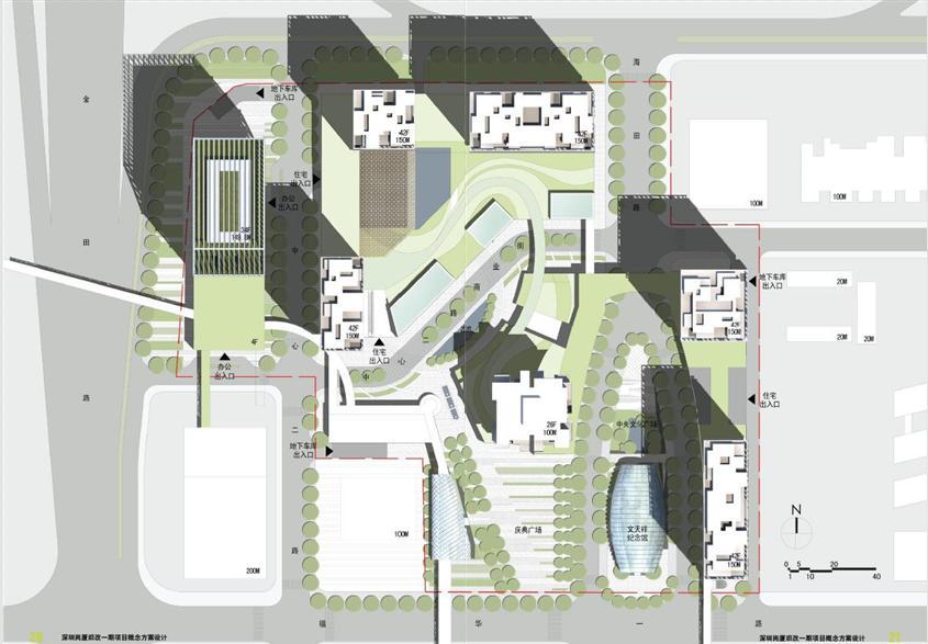 [深圳]现代风格线条立面城市综合体建筑设计方案文本cad施工图下载【ID:151735185】