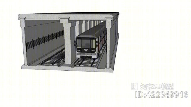 地铁隧道SU模型下载【ID:422349916】