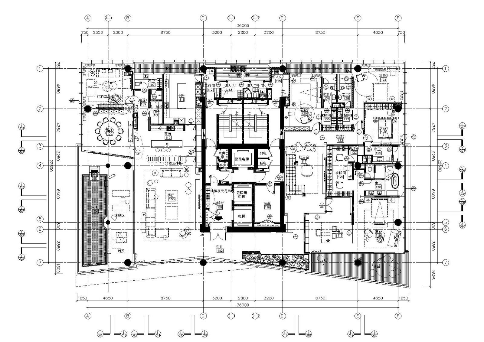 [广东]-深圳湾一号T2-28户型样板房施工图施工图下载【ID:160500143】