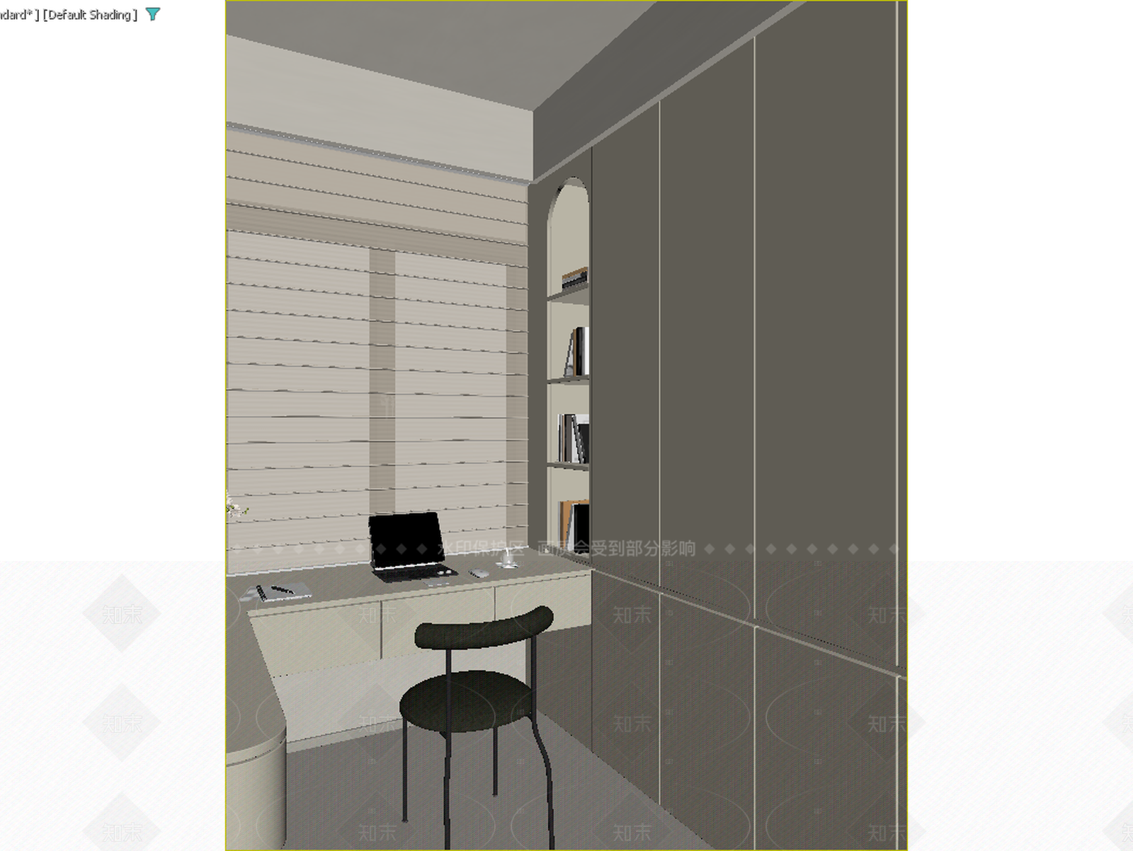 原木书房3D模型下载【ID:1214927944】