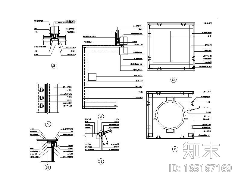 综合服务大厅幕墙施工图_玻璃铝单板幕墙cad施工图下载【ID:165167169】