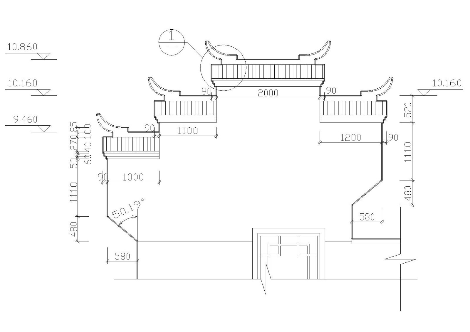 [湖南]湘西马头墙三层吊脚住宅楼建筑施工图施工图下载【ID:149889145】