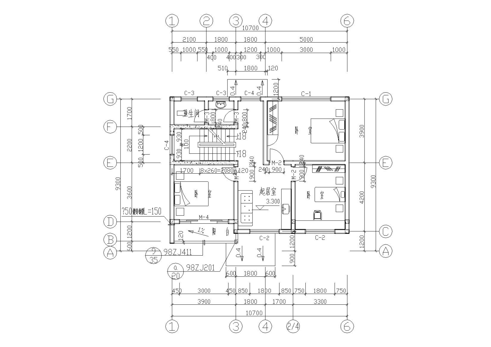 [湖南]湘西马头墙三层吊脚住宅楼建筑施工图施工图下载【ID:149889145】