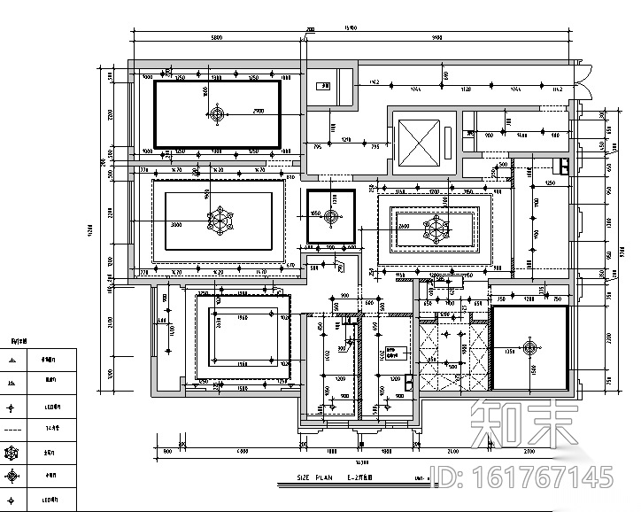 [内蒙古]低奢风格平层三居室样板房设计施工图（附效果图...cad施工图下载【ID:161767145】