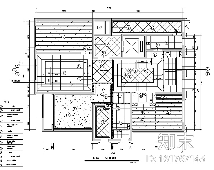 [内蒙古]低奢风格平层三居室样板房设计施工图（附效果图...cad施工图下载【ID:161767145】