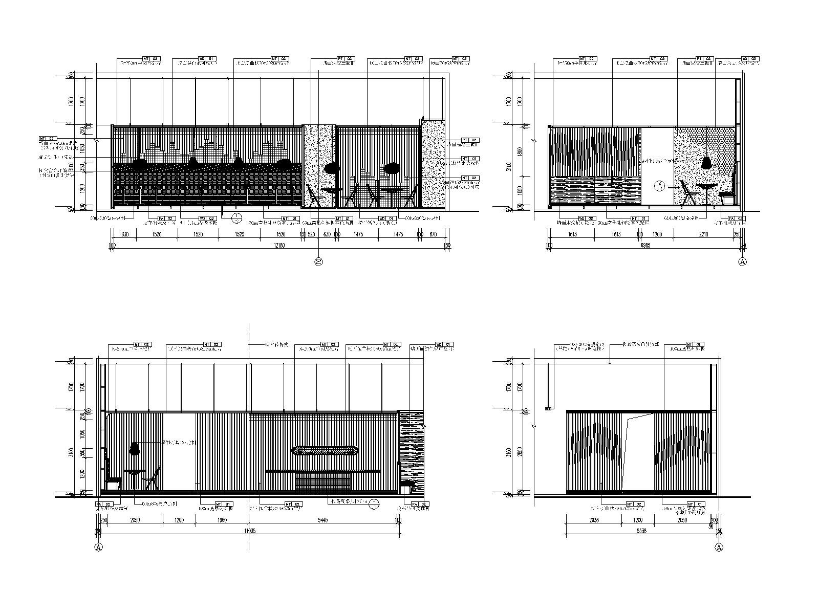 新中式餐饮空间装修施工图（附效果图+概念方案）cad施工图下载【ID:160707152】