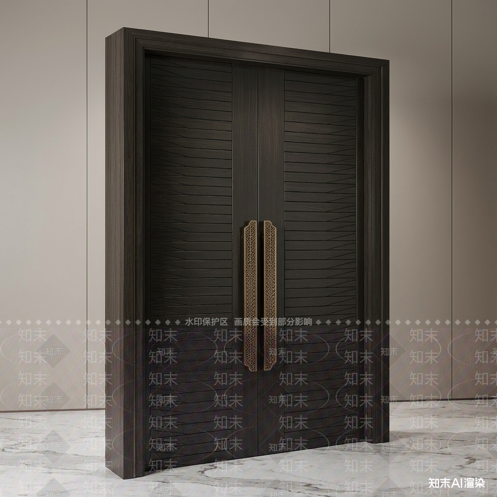 深色双开门衣柜3D模型下载【ID:1227318485】