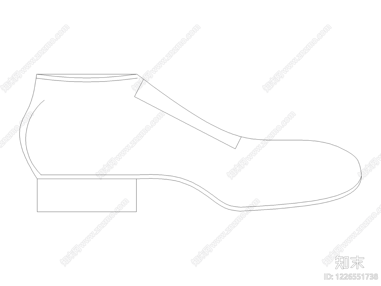 鞋子cad施工图下载【ID:1226551738】