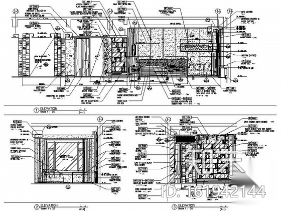 [天津]某五星级酒店客房部分室内装修施工图（含效果）cad施工图下载【ID:161942144】