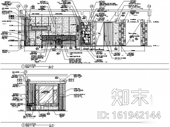 [天津]某五星级酒店客房部分室内装修施工图（含效果）cad施工图下载【ID:161942144】