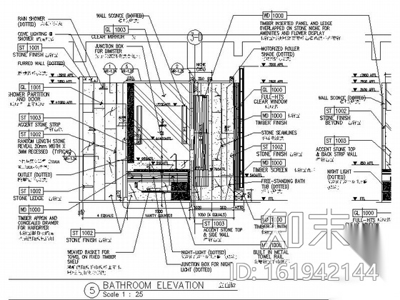 [天津]某五星级酒店客房部分室内装修施工图（含效果）cad施工图下载【ID:161942144】