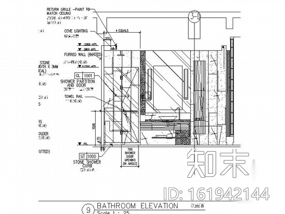 [天津]某五星级酒店客房部分室内装修施工图（含效果）cad施工图下载【ID:161942144】