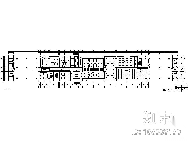 某公安局办公楼平面布局图cad施工图下载【ID:168538130】