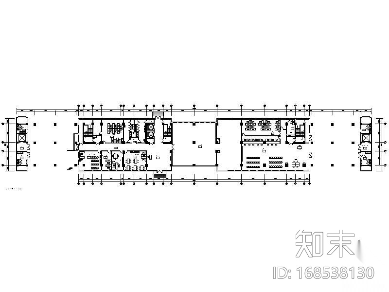 某公安局办公楼平面布局图cad施工图下载【ID:168538130】
