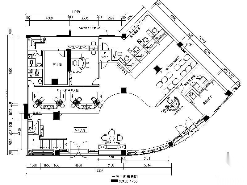 中国银行某支行装饰工程竣工图施工图下载【ID:160702435】