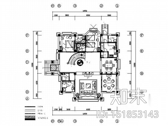 [河南]精品现代高档B栋两层别墅室内装修施工图cad施工图下载【ID:161853143】