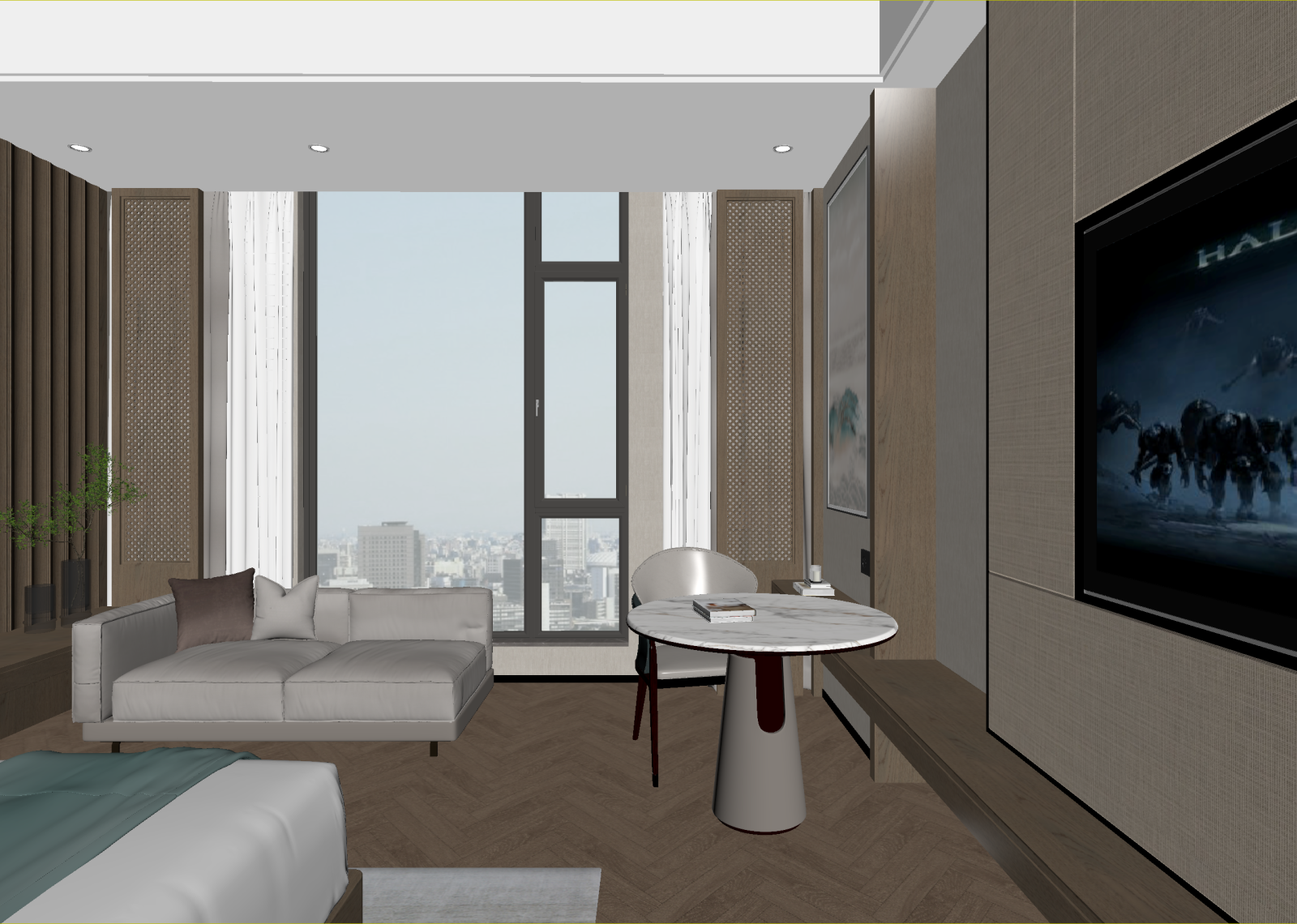 新中式影音室3D模型下载【ID:1214597834】