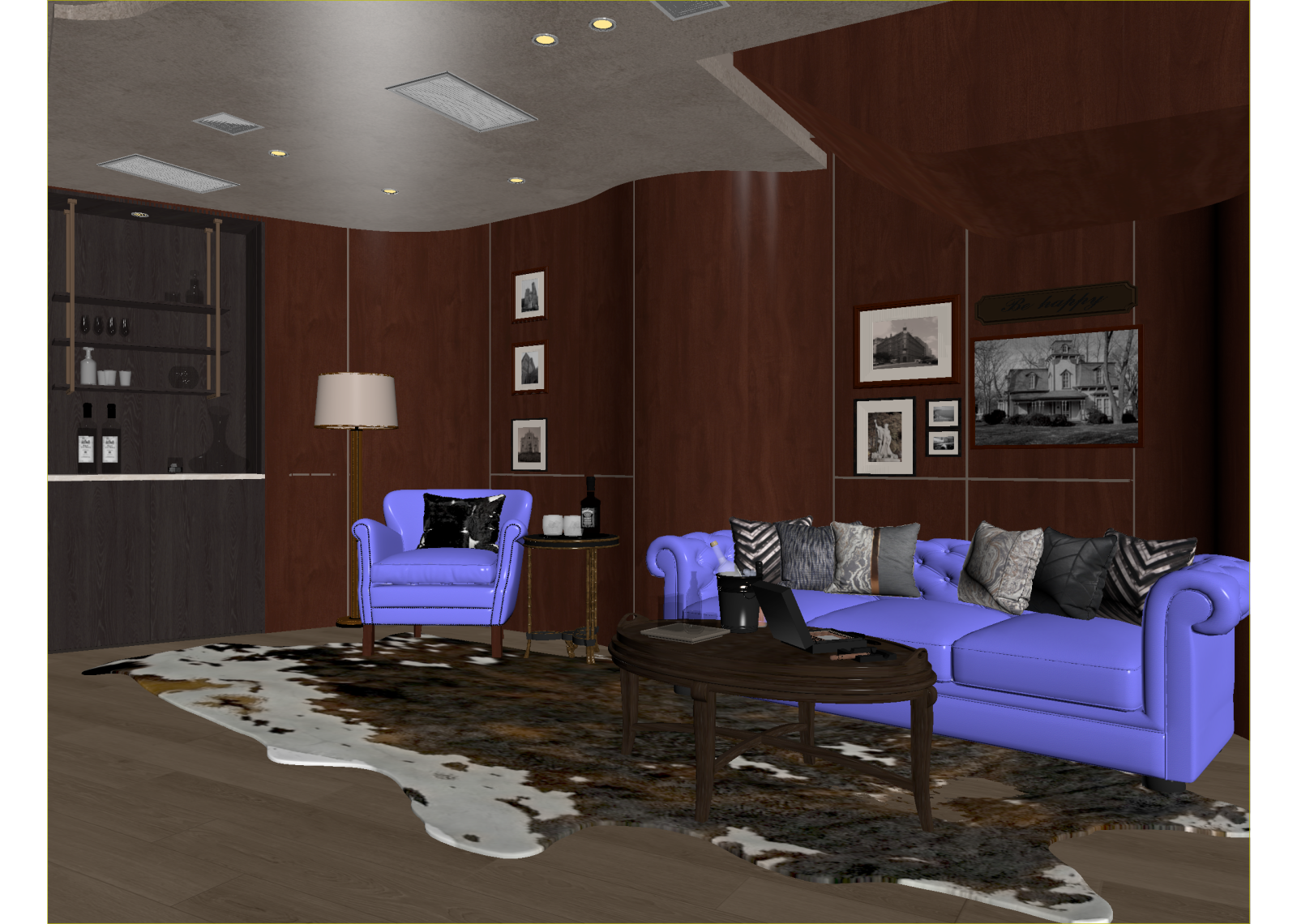 美式酒店大堂3D模型下载【ID:1215158924】