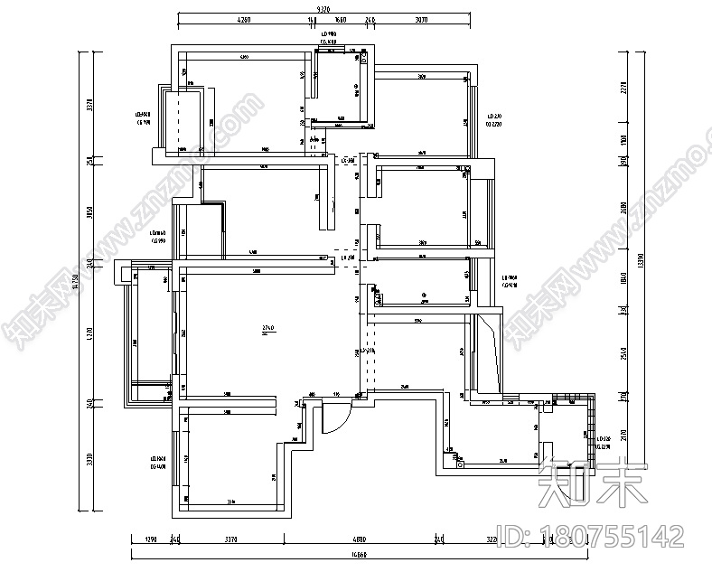 雅致留声美式四居室样板房设计施工图（附效果图）cad施工图下载【ID:180755142】