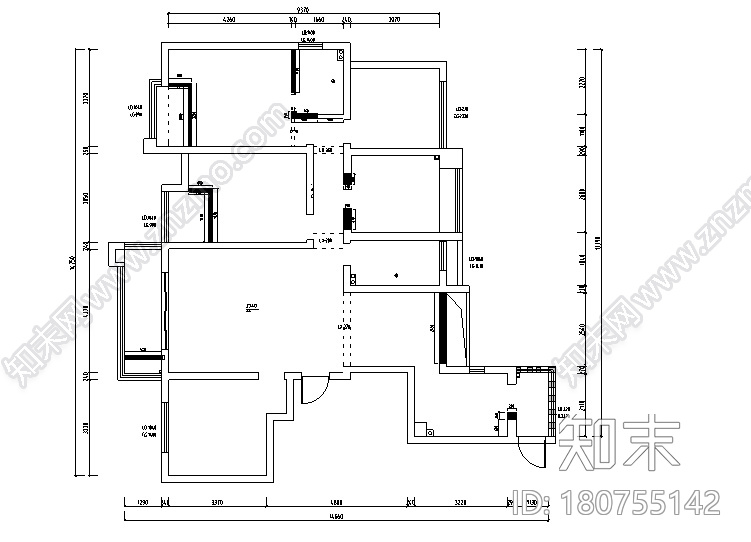 雅致留声美式四居室样板房设计施工图（附效果图）cad施工图下载【ID:180755142】