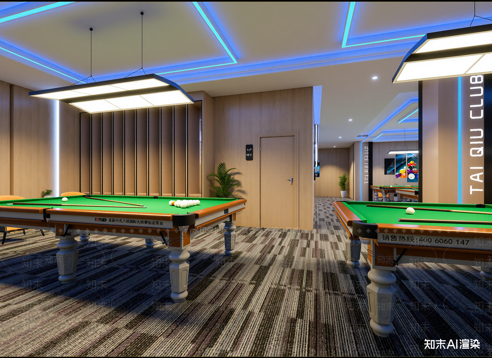 现代台球室3D模型下载【ID:1214134346】