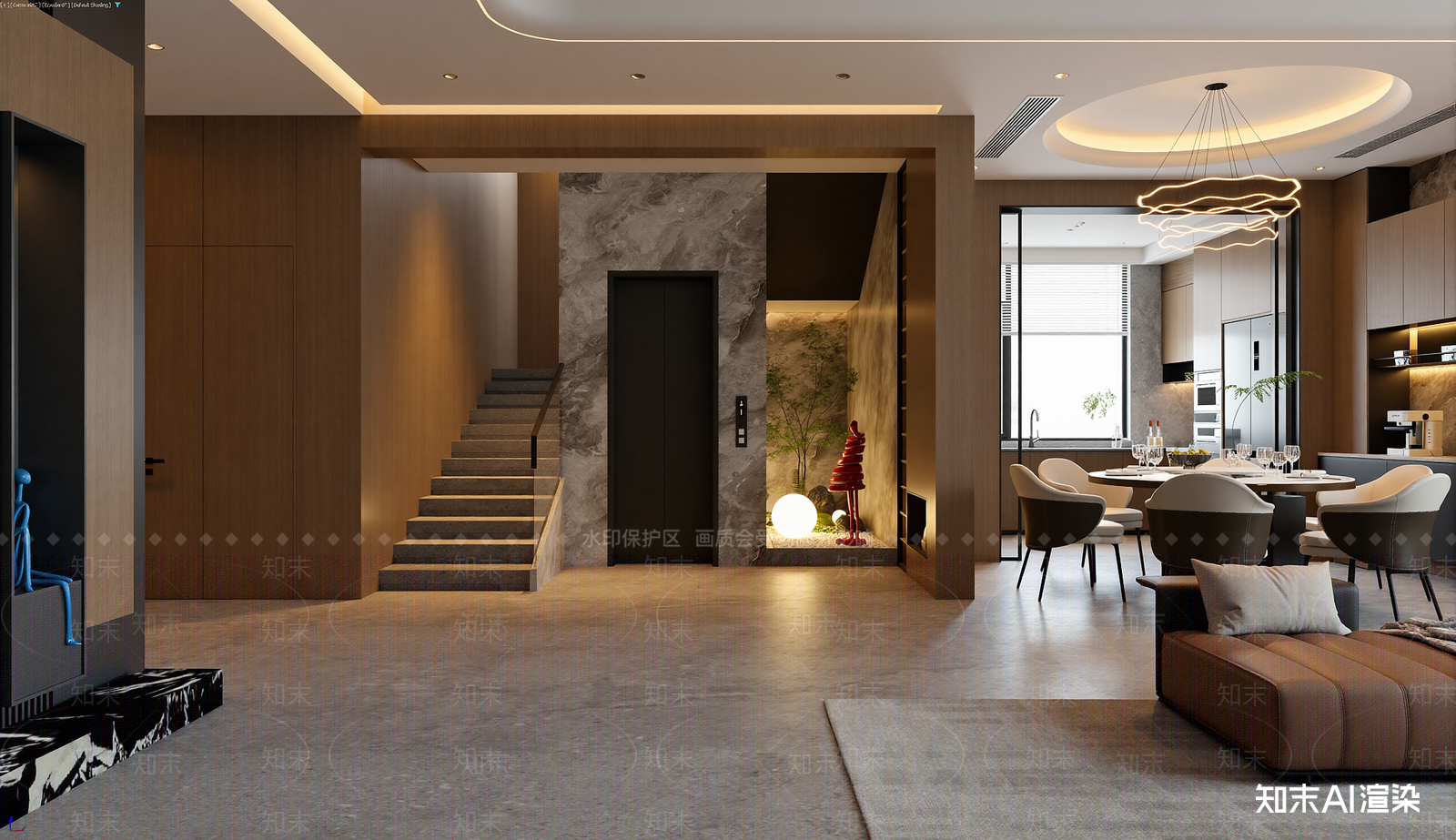 现代客餐厅3D模型下载【ID:1221656307】
