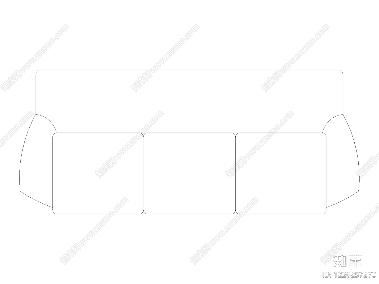 沙发cad施工图下载【ID:1226257270】