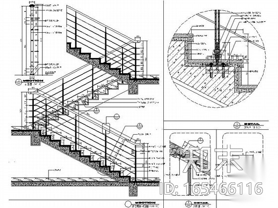 扁钢实木楼梯扶手详图施工图下载【ID:165466116】