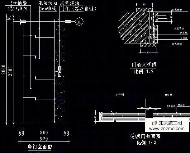 简洁三居施工图施工图下载【ID:36938262】