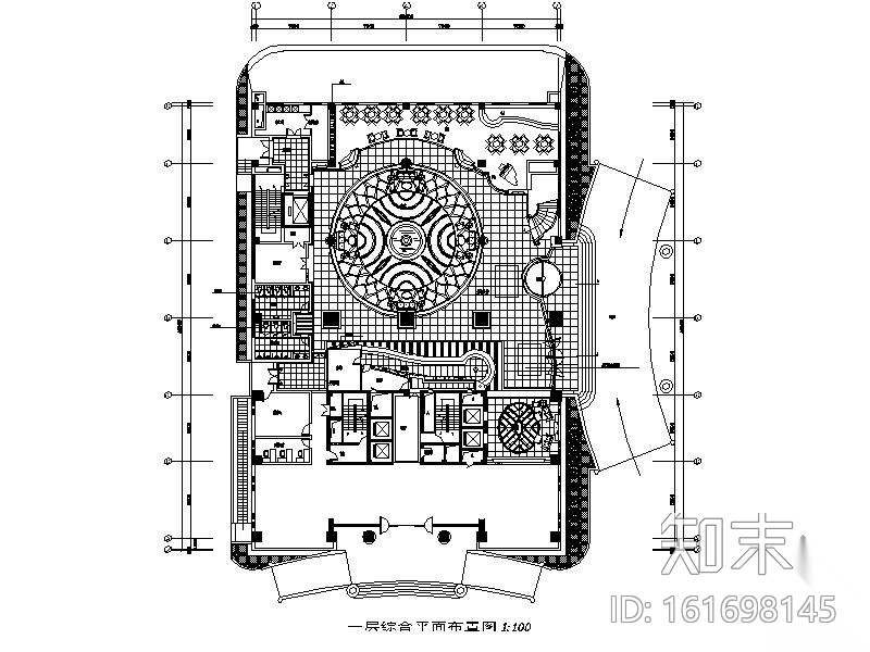 四星级宾馆大堂室内装修图cad施工图下载【ID:161698145】
