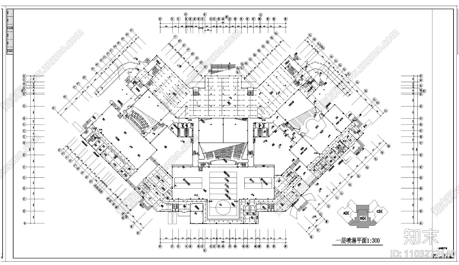 某剧院给排水消防工程CAD图纸cad施工图下载【ID:1103272140】