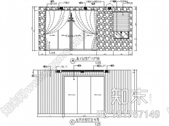 [深圳]精装北欧风格别墅装修施工图施工图下载【ID:181767149】