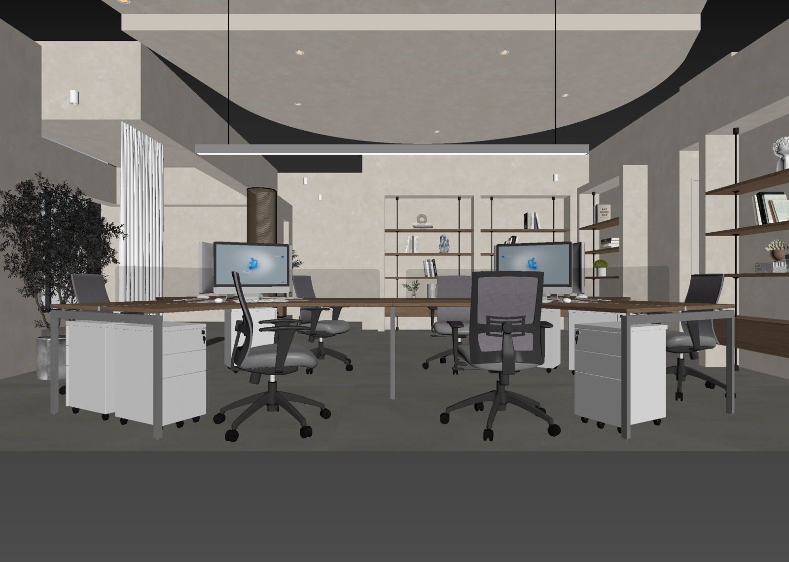 侘寂办公区3D模型下载【ID:1214950534】