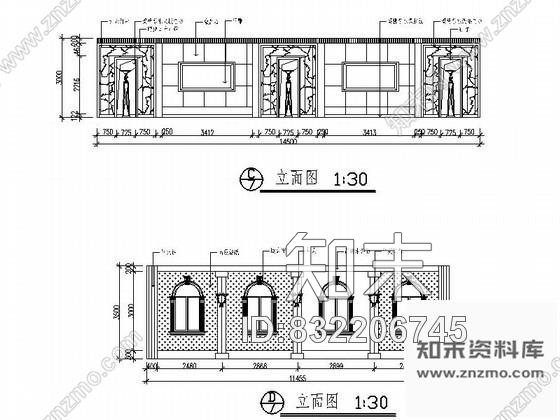 图块/节点欧式酒店立面图cad施工图下载【ID:832206745】