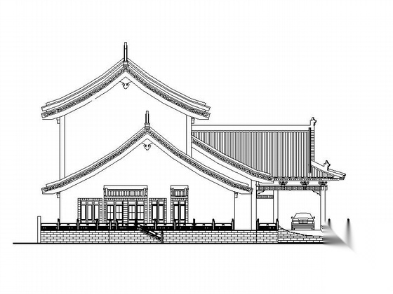 某三层仿古图书馆建筑施工图施工图下载【ID:160724178】