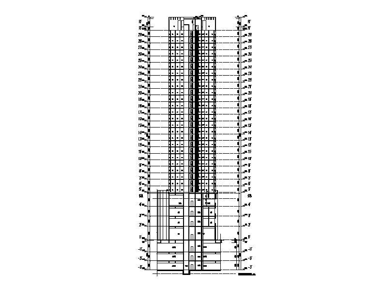 [四川]高层塔式一梯九户住宅楼建筑施工图cad施工图下载【ID:149876120】