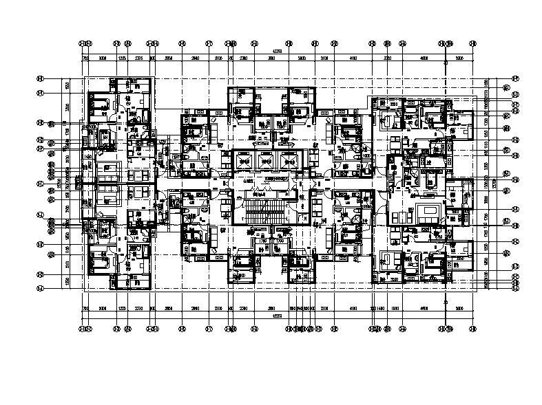 [四川]高层塔式一梯九户住宅楼建筑施工图cad施工图下载【ID:149876120】