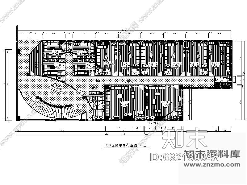 施工图经典KTV包间室内装修图cad施工图下载【ID:632130048】